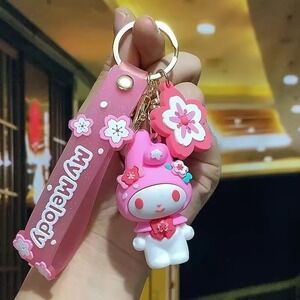 Kuromi & Hello‎ Kitty Style Pendant Keychain Bag Charm Anime Gift NWT